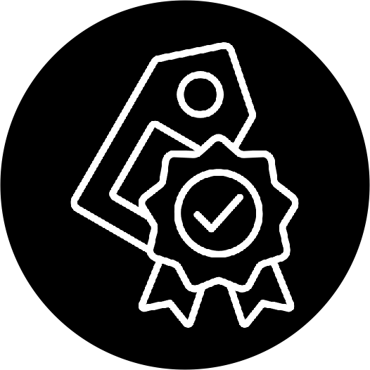 Étiquette avec un badge certifié